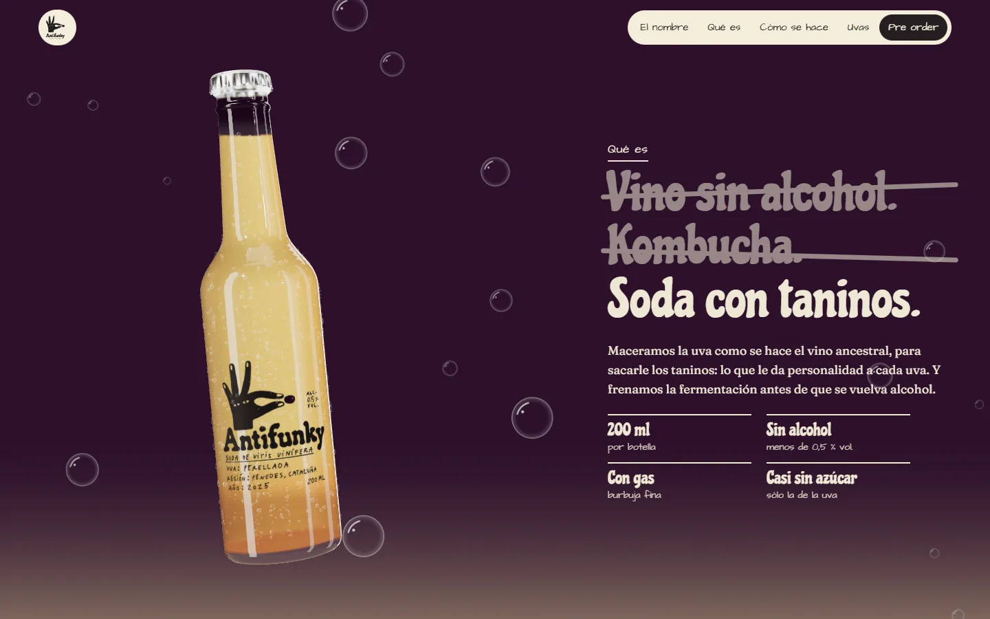 Qué es: ni vino sin alcohol ni kombucha, soda con taninos
