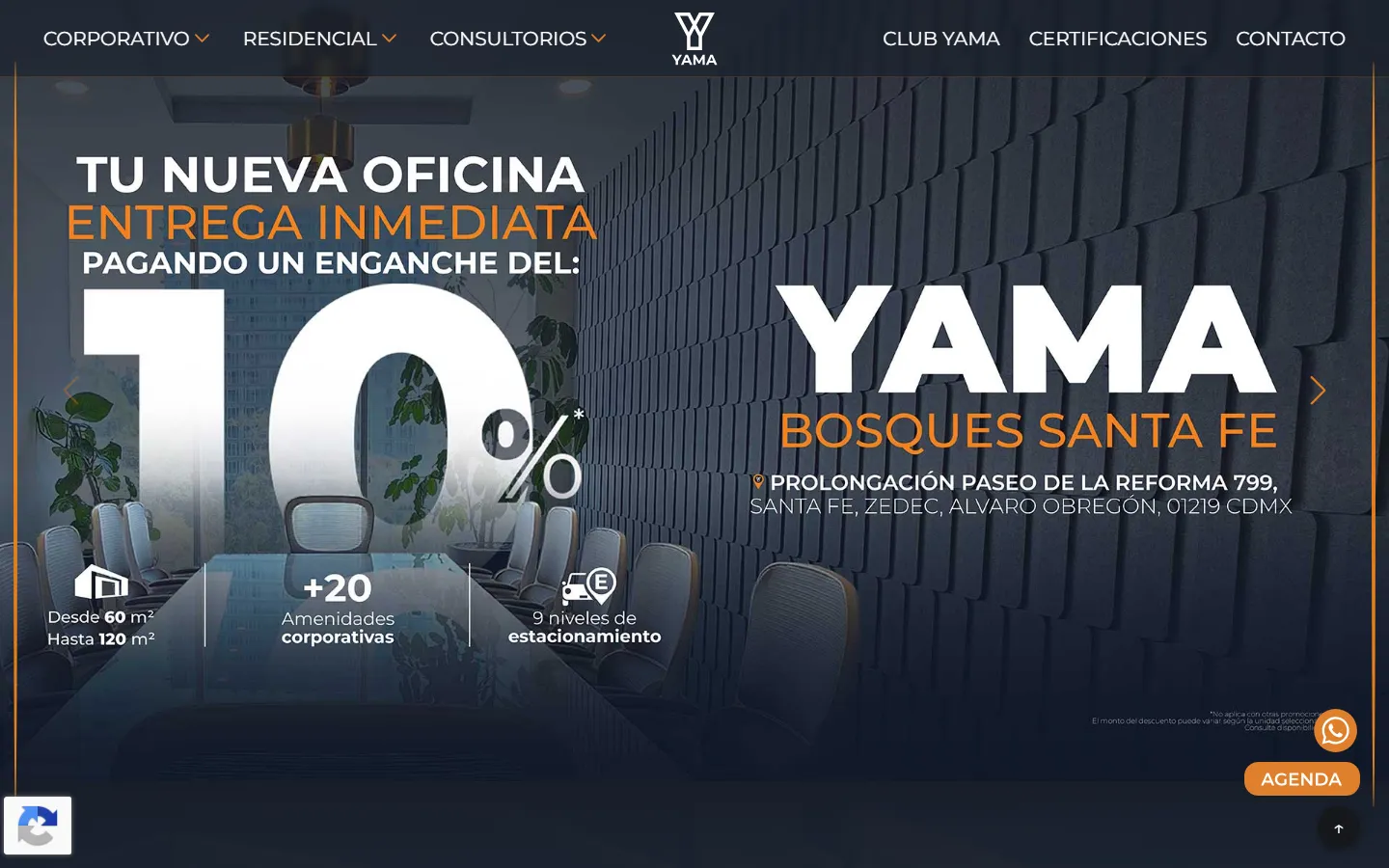 Landing de yama.mx: Bosques Santa Fe con entrega inmediata