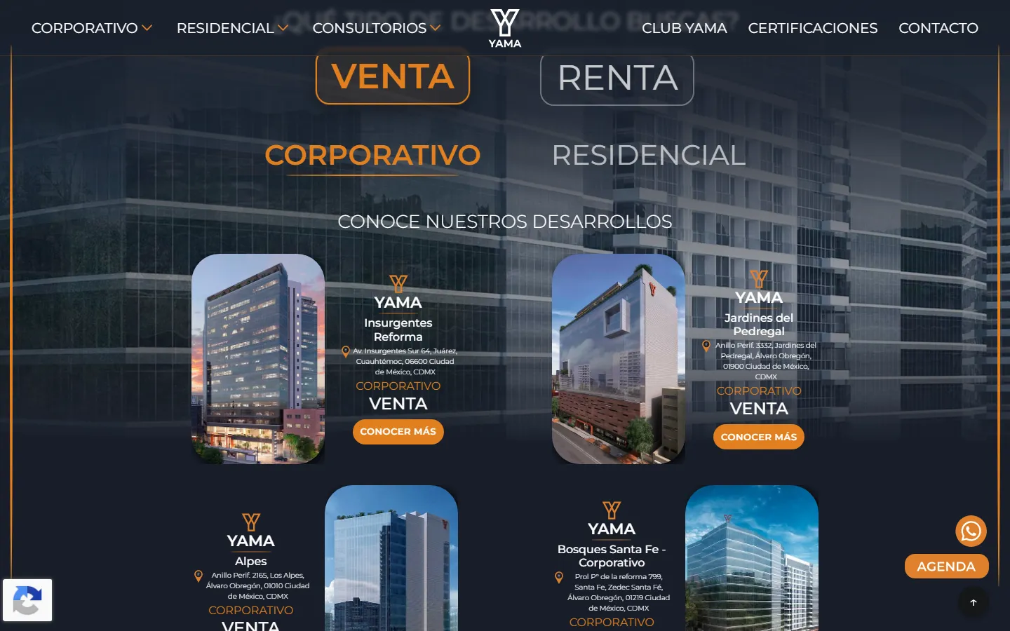 Desarrollos en venta y renta, corporativo y residencial